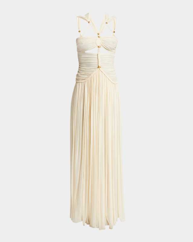 Rafael Ruched Strappy Maxi Dress